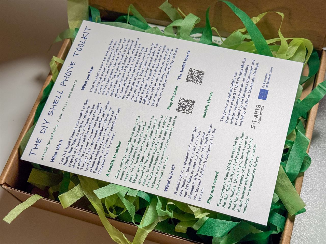 The kit in its box with the instruction card